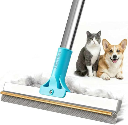 Carpet Rake for Pet Hair Removal - Reusable Uproot Clean Pet Hair Remover, 63” Adjustable Long Handle Cat Dog Carpet Rake Scraper, Dog Hair Rake Brush for Rugs, Mats, Couch