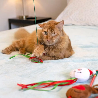 Midlee Christmas Cat Wand with Ribbon - 3 Pack