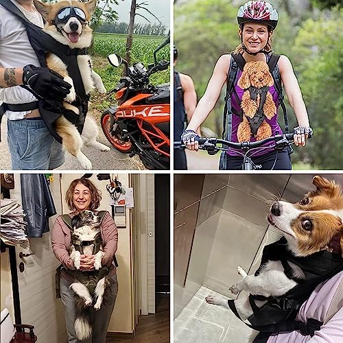 PetBonus Pet Front Dog Carrier Backpacks, Adjustable Pet Backpack, Legs Out Easy-fit Puppy Chest Carrier for Medium Small Dogs, Hands Free for Hiking, Cycling (Army Green, S) - Image 6