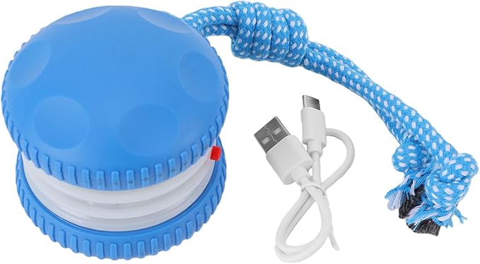 Interactive Dog Toy, Random Electric Automatic Moving and Rolling Ball with Rope, for Small Medium Large Dogs