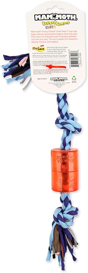 Mammoth 14-Inch TPR Squeaky Cloth Rope, Medium