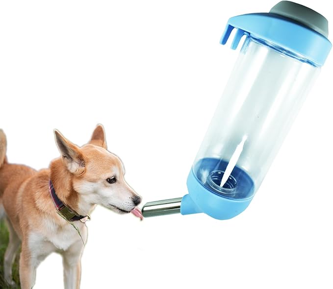 Dog Crate Water Bottle Dispenser - No Drip Dog Kennel Water Dispenser & Cage Bottle - Easy-to-Use Water Bottle for Cat Crate - Perfect for Keeping Your Pet Hydrated (Blue)-350ML