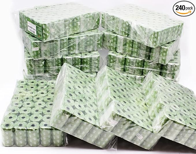 Wholesale Biodegradable Dog Poop Bags 4800-Count (240 Rolls) with 2 Dispensers : Environment Friendly w/ d2w for Fast Degradation, Dog Waste Bags, Lavender Scented, Pet Waste Poopbags