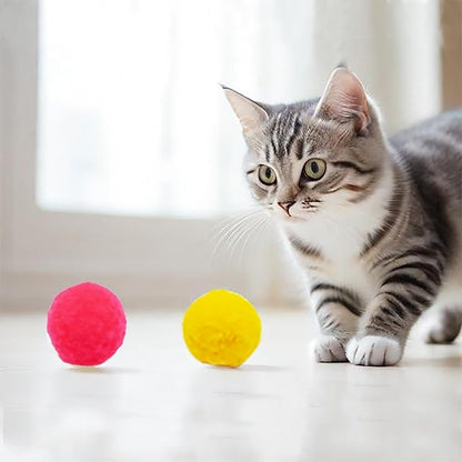 Premium Soft Pom Pom Balls - 50PCS Colorful Pet Toy Balls for Cats, 1.2 Inch Lightweight & Safe Interactive Play, Training, and DIY Crafts