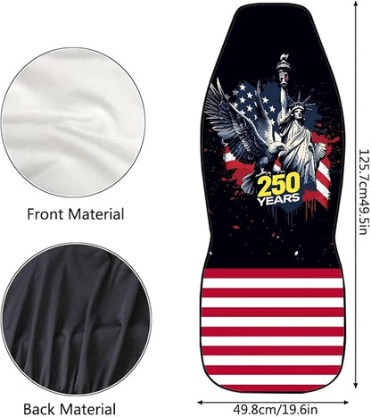 250th Anniversary Car Front Seat Covers Eagle 2 Packs Automotive Front Seat Covers Waterproof Bucket Seat Cover Protective Car Interior Accessory
