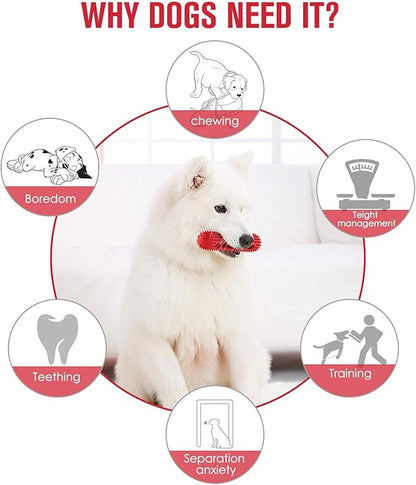 petizer Dog Squeaky Toys for Aggressive Chewers, Tough Toothbrush Dog Chew Toy, Nearly Indestructible Rubber Toys for Pet Training, Teeth Cleaning, Playing and Chewing for Medium & Large Breeds