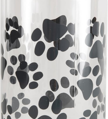 Lixit® Dog Treat Plastic Jar - Airtight Food and Treat Storage Jars for Dogs, Cats, Small Animals and Birds - Made in USA (Paw Prints - Gray, 128 Ounce)