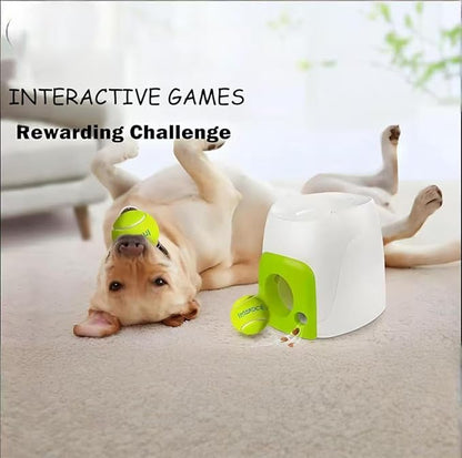Multifunctional Dog Interactive Fetch and Treat Toy, Dog Feeder and Toy Ball，Multipurpose Dog Treat Dispenser, Tennis Toy with Rewards for Small and Medium Size Dogs