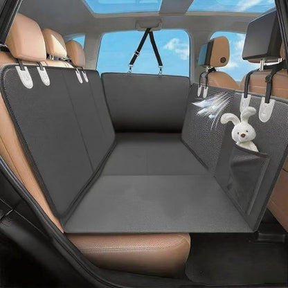 Back Seat Extender for Dogs, Hard Bottom Dog Car Seat Cover for Truck Back Seat, Dog Hammock for Car, Upgraded PU Leather Material, Larger Space, Holds 400lbs