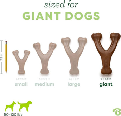 Benebone Wishbone Durable Dog Chew Toy for Aggressive Chewers, Real Peanut, Made in USA, Giant