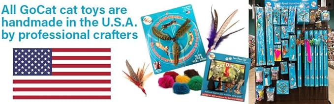 GoCat Da Bird Rod and Feather Cat Toy, Handmade in The USA (1 Bird)