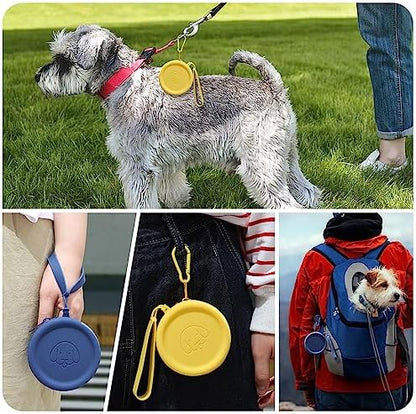 WALLFID Silicone Dog Treat Pouch Small Bag,with Pet Training Clicker,Walking Bag for Dog and Cat, Pocket Size, Easy to Clean, Odorless, Zipper Design,Moisture-Proof,Travel Walking Bag.(Navy Blue) - Image 6