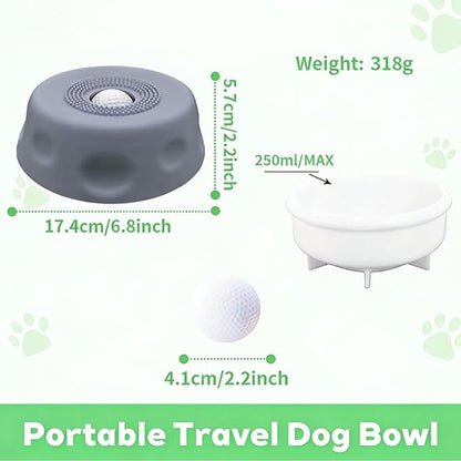 2026 new Upgrade Slow Feeder Dog Bowls - Interactive Liquid Slow Feeding Toys,Dog Lick Sphere | Dog Licking Bowl with Ball | for Yogurt Liquid Dietary Supplement Post-Op Nutrition (Grey)