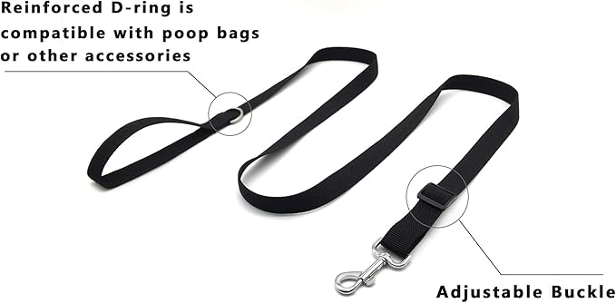 TAIAN Adjustable Nylon Dog Leash, 6 Foot Long Dog Leashes for Medium Large Dogs