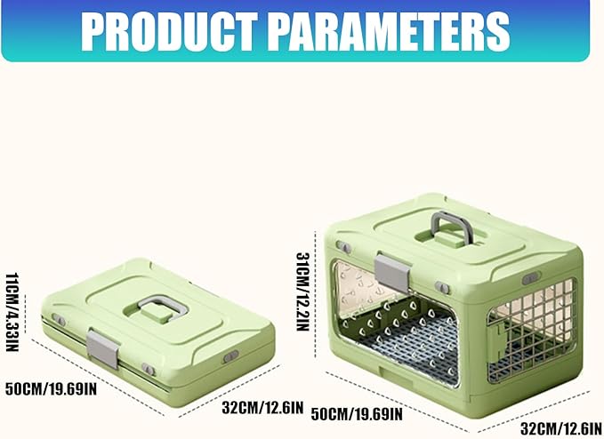 Foldable Pet Carrier with Anti Pee Layer and Spacious Inside for Comfort Compact Pet Carrier