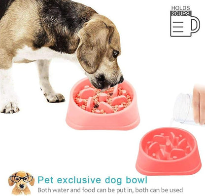 WenYing Slow Feeder Puzzle Dog Bowls, Interactive Bloat Stop Bowl, Food Water Fun Feeding, Non-Slip Anti Choke Healthy Diet, Pink