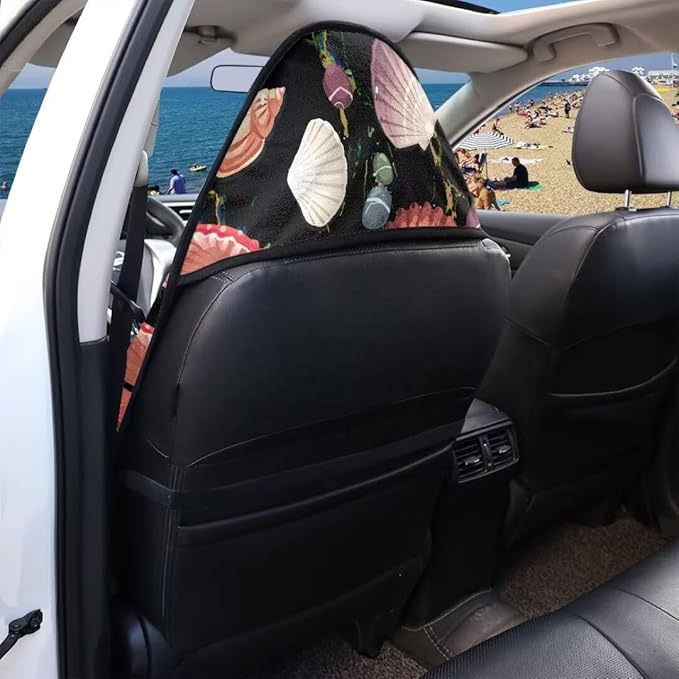 Coldinair Ocean Shell Towel Seat Covers for Cars,SUVs,Trucks,Waterproof Sweating Car Front Seat Protector Cover Universal Fit
