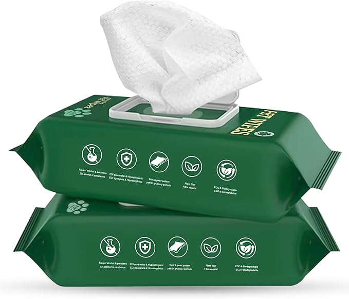 NAVZA® Dog Wipes for Dogs and Cats - Extra Large & Thick Pet Wipes, Moisture-Rich Hydrating Wipes, Hypoallergenic & Rinse-Free Wipes for Body, Face, Paws, Butt, Ears & Eyes - (7.87 x 7.87 in)