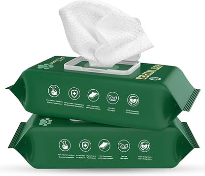 NAVZA® Dog Wipes for Dogs and Cats - Extra Large & Thick Pet Wipes, Moisture-Rich Hydrating Wipes, Hypoallergenic & Rinse-Free Wipes for Body, Face, Paws, Butt, Ears & Eyes - (7.87 x 7.87 in)