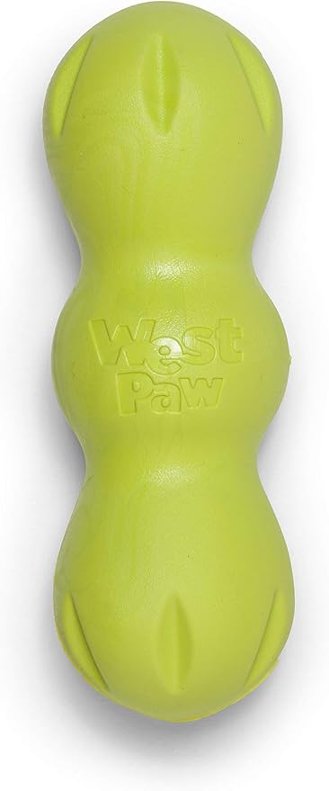 WEST PAW Zogoflex Rumpus Dog Chew Toy – Floatable Toy for Dogs, Aggressive Chewers – Puppy Chewing Toys for Catch, Fetch – Recyclable, Dishwasher-Safe, Medium 6.25", Granny Smith