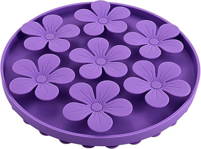 Slow Feeder,Cat Help Slow Down Eating Speed Cut Flower Silicone Rubber Cute Slow Feeder for Puppy/Cat/Dog