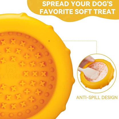 Dog Lick Bowl, Bestalk Wobbly Freeze Bowl Enrichment Feeder for Dogs, Anxiety Relief Lick Mat Puzzle Toy for Distraction, BPA Free Silicone, Dishwasher Safe(Orange,S)