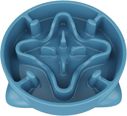 Slow Feeder Dog Bowls Medium Breed, Dog Food Bowl Medium Anti-Choking Bloat Stop Puzzle Healthy Eating Bowl (Blue, 2 Cup)