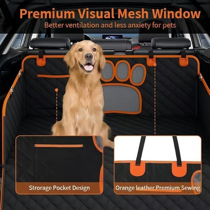 Dog Car Seat Cover for Toyota Tacoma Access Cab 2012-2023,Car Dog Mat for Back Seat Dog Hammock with Mesh Window Scratch Proof Nonslip Waterproof Durable Machine Washable,Grey