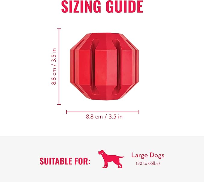 KONG Stuff-A-Ball - Durable Chew Toy for Dogs - Natural Rubber Dog Toy for Dental Health - Pet Toy for Chewing & Teeth Cleaning - Stuffable Toy for Dog Treats & Snacks - for Large Dogs