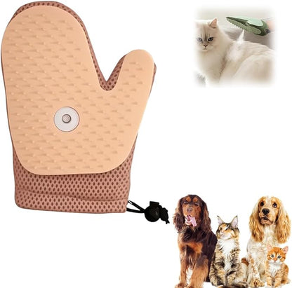Pet Hair Removal Glove,Efficient Grooming Gloves for Cats & Dogs,Electrostatic Pet Hair Remover for Bed Sheets Couch Clothes Carpet Car Seat,Reusable Washable Hair Remover Gloves (Pink/1PCS)