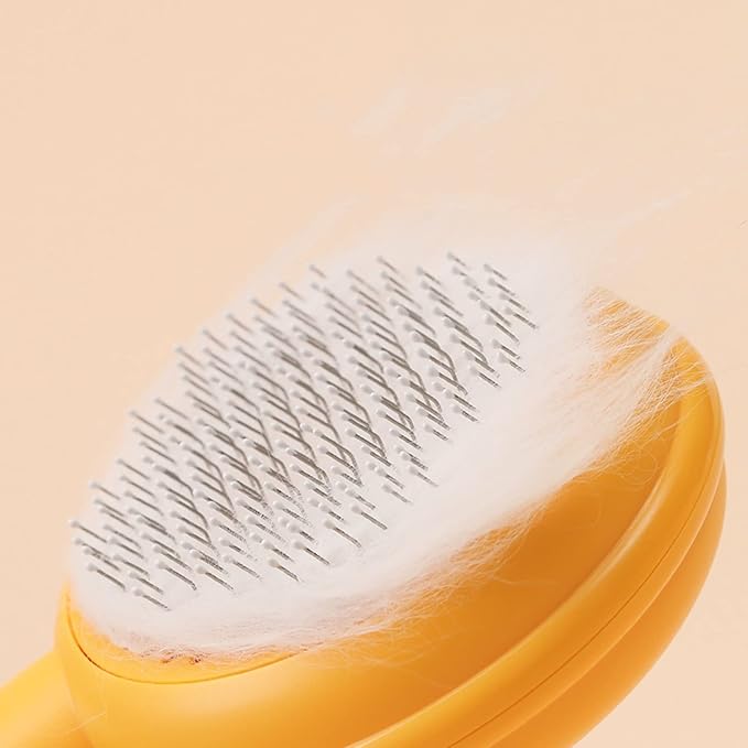 Magic Pet Grooming Brush, Self-Cleaning for Long Hair Cats and Dogs (Green)