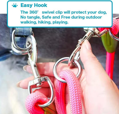 Hands Free Dog Leash - 13ft Reflective Rope for Large, Medium & Small Dogs - Walking, Jogging & Running, Dog Training Leash (Pink, 13Ft)
