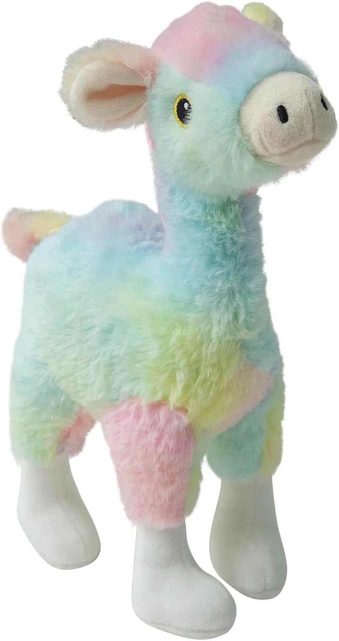 Snugarooz Ally The Alpaca Plush Dog Toy with Repair Patch – Tie Dye Design with Crinkle & Squeak Sounds – Durable for Small to Medium Dogs