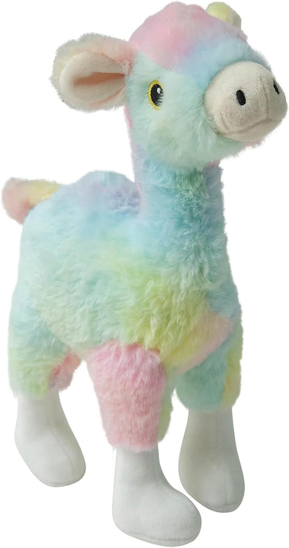 Snugarooz Ally The Alpaca Plush Dog Toy with Repair Patch – Tie Dye Design with Crinkle & Squeak Sounds – Durable for Small to Medium Dogs