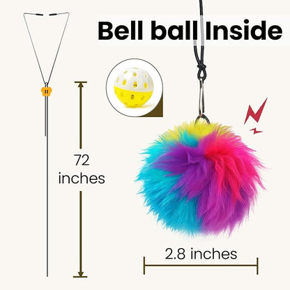 Interactive Cat Toys for Indoor Cats, Self-Play Hanging Door Toy for Kitten, Adjustable Height Exercise Bell Ball to Keep Kittens Active