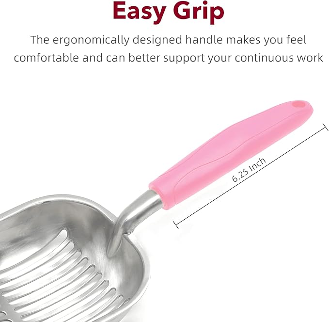 Cat Litter Scoop, Kitty Metal Scooper, Aluminum Alloy Sifter, Kitten Pooper Lifter, Deep Shovel, Long Handle, Poop Sifting, Durable, Heavy Duty, for Litter Box