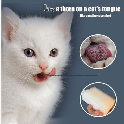 2PC Soft Cat Brush for Grooming - Gentle Cat Tongue Brush with1300+Barbed Serrations, Brushes for Sensitive Cats-Lightweight, gentle, Perfect for Daily Grooming&Enhancing Bonding (Orange)
