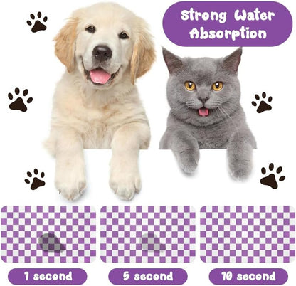 Dog Food Mats for Floors Waterproof, Pet Water Bowl Mats Pet Feeding Absorbent Placemats Plaid 12 * 20 inch - Image 5