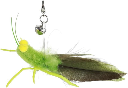 Cat Feather Toys Refills 3 Pack Insects Grasshopper Cat Toy Wand Fun Replacement Feathers Small Cats Interactive Toys Hanging Toy Attachments for Indoor Kittens Cats Teaser Wand Accessory