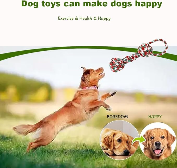 Dog Rope Toys, Interactive Dog Toys for Aggressive Chewers,Tug of War Dog Toy for Boredom, Teeth Cleaning, Suitable for Small Medium Dogs