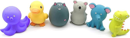 Jalousie 4 Inch Latex Dog Squeaky Toys, Soft Rubber Chew Toy, Animal Ball for Puppy Small Medium Pets (5 Pack)