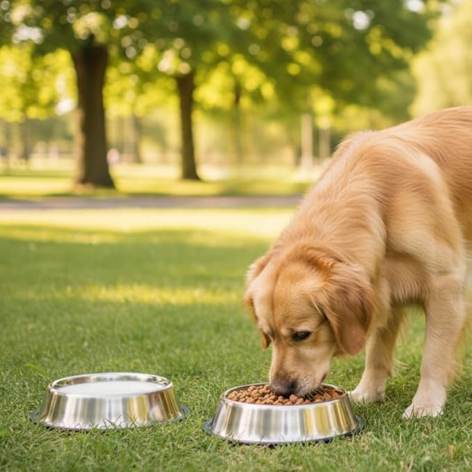 2 Pack Stainless Steel Dog Bowls – 16 fl oz Anti-Skid Food & Water Bowls for Small Dogs, Puppies & Cats|Dog Food & Water Bowl|Dog Feeding Bowl (Silver)