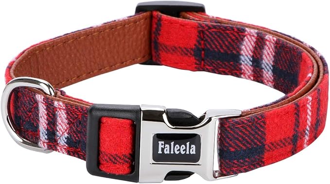 Faleela Soft &Comfy Bowtie Christmas Dog Collar,Detachable and Adjustable Bow Tie Collar,for Small Medium Large Pet (M, Red)