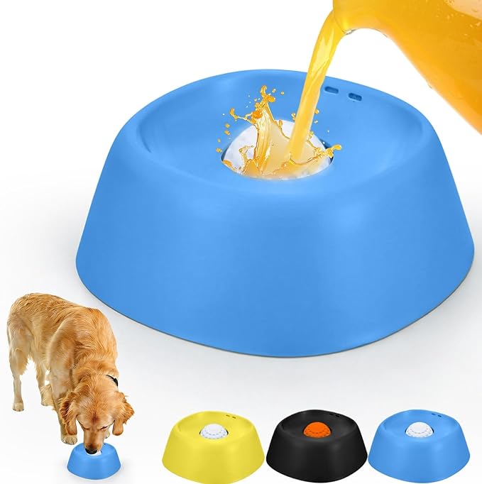 Dog Lick Bowl, Slow Feeder Dog Bowls for Liquid Treat, Dog Licking Bowl with Rolling Balls, Dog Cat Enrichment Toys - Interactive Slow Feeder & Anxiety Relief, for Large Medium Small Puppy (Blue)