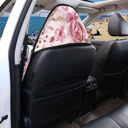 Coldinair Pink Butterfly Car Seat Cover Protector Front Seats Only,Floral Universal Waterproof Towel Seat Covers for Trucks,Auto Seat Cover Protectors for Workout,Beach,Swimming