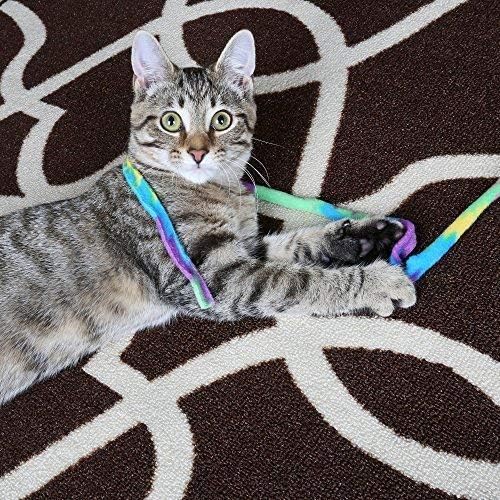 Cat Dancer Cat Toy Cat Charmer Safe Wand Teaser Colorful Fabric Ribbon Safe Flexible Exercise Toy 2 Pack