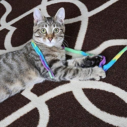 Cat Dancer Cat Toy Cat Charmer Safe Wand Teaser Colorful Fabric Ribbon Safe Flexible Exercise Toy 2 Pack