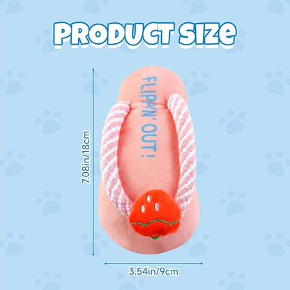 Andiker Dog Squeaky Toy, Plush Dog Chew Toys with a Squeaker, Slipper Shaped Interactive Dogs Toys for Small Medium Dogs Playing Chewing Teething Training (Pink)