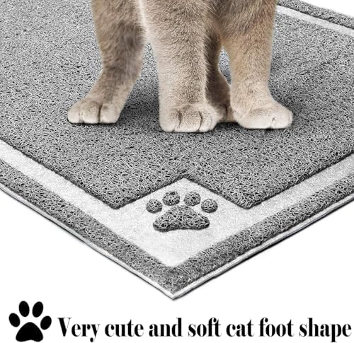 UPSKY Large Cat Litter Mat Trapper 35"×23", Waterproof, Non-Slip, Gray - Image 3