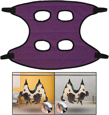 Portable Dog Grooming Hammock Restraint Bag Harness Multi Functional Hammock Helper for Puppy Nail Trimming Cat Pet Supplies Cleaning, L